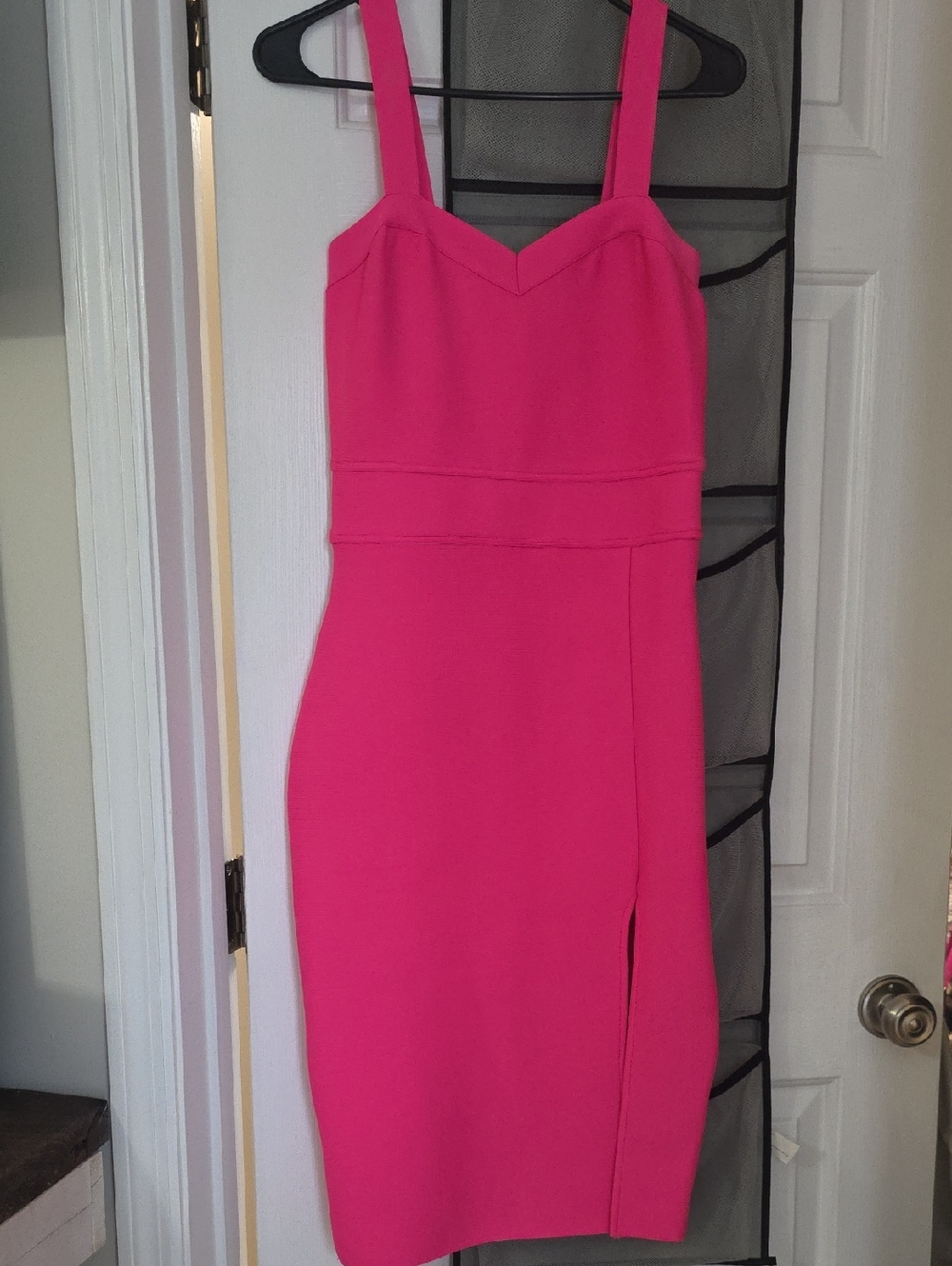 SHEIN Bright Pink Sleeveless Midi Sheath Dress